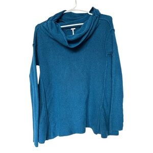 Free People Maeve Teal Mock Neck Sweater